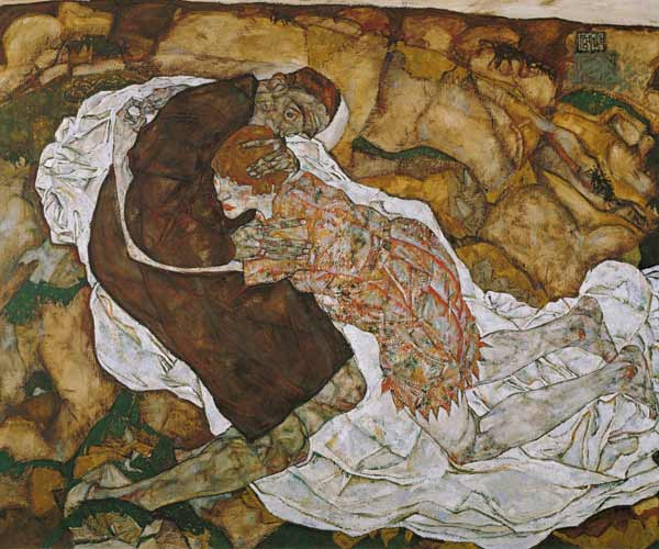 Tod und Mädchen (Mann und Mädchen) von Egon Schiele