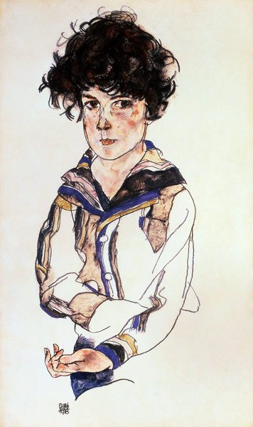 Young Boy, 1918 (pencil, w/c & von Egon Schiele