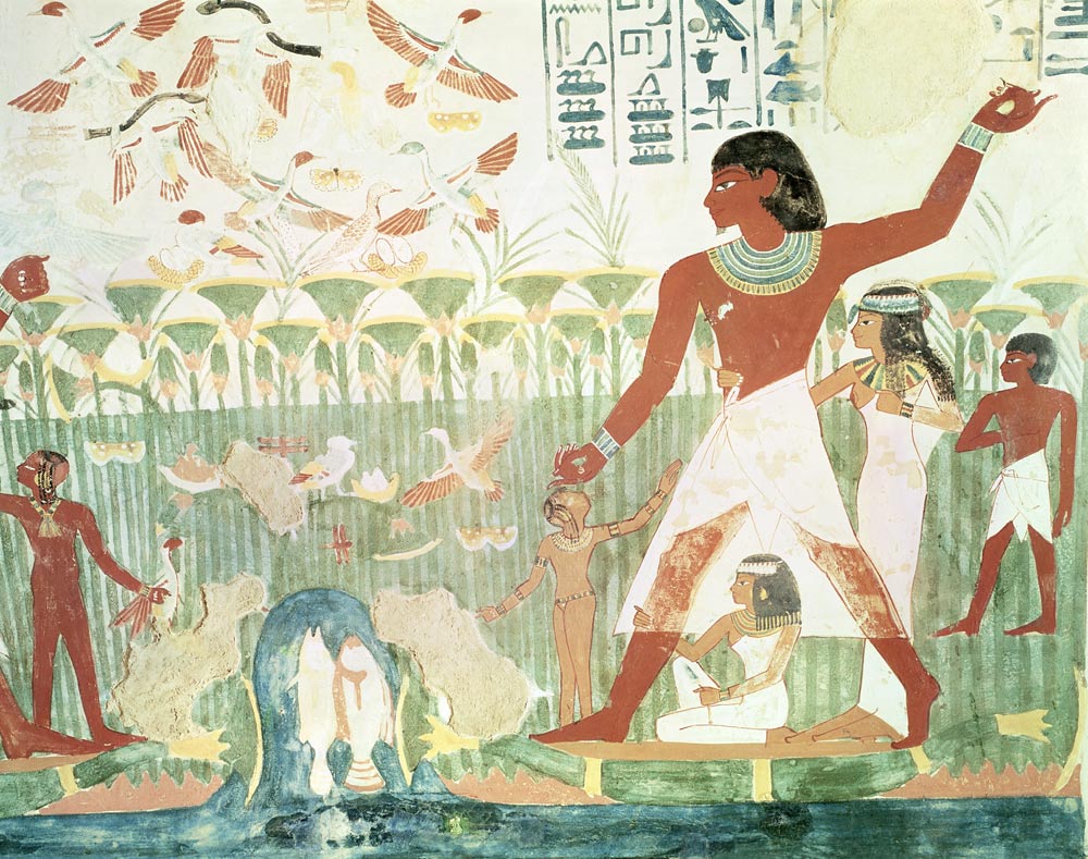 Hunting and Fishing, from the Tomb of Nakht, New Kingdom von Egyptian