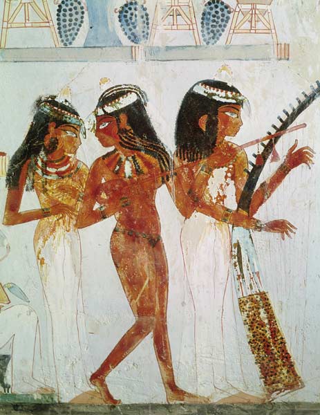 Musicians and a Dancer, from the Tomb of Nakht, New Kingdom von Egyptian