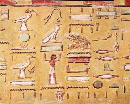 Hieroglyphics, from the Tomb of Seti I, New Kingdom von Egyptian