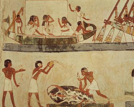 Sacrifice and purification of a bull, and a sailing ritual von Egyptian