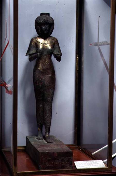 Statue of the Divine Adoratress Karomama, Third Intermediate Period (bronze with gold, silver & elec von Egyptian