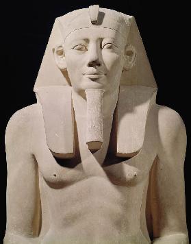 Seated statue of Sesostris I (1971-28 BC), originally from the Mortuary Temple of Sesostris I at al-