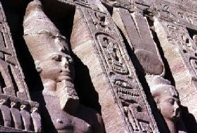 Heads of Ramesses II (1279-1213) and Hathor/Nefertari on the Facade of the Temple of Queen Nefertari c.1250 BC