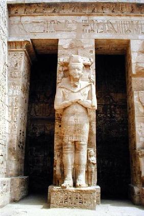 One of the standing figures of Ramesses III (c.1184-1153 BC) as the god Osiris, east side of the fir c.1185-107
