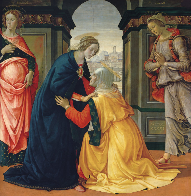 Heimsuchung Mariae, mit Maria Jakobäa und Maria Salome von  (eigentl. Domenico Tommaso Bigordi) Ghirlandaio Domenico
