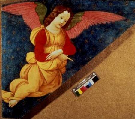 Angel: Panel from the Figline Altarpiece (fresco) von  (eigentl. Domenico Tommaso Bigordi) Ghirlandaio Domenico