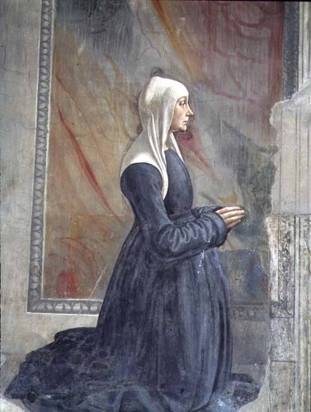 Portrait of a female member of the Sassetti family, from the Cycle of St. Francis, Sassetti chapel von  (eigentl. Domenico Tommaso Bigordi) Ghirlandaio Domenico