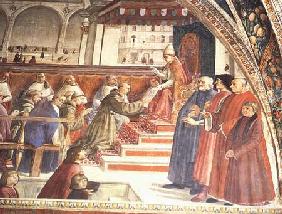 Lorenzo de' Medici, Sassetti and his Son with Antonio Pucci, from the Sassetti Chapel 1483