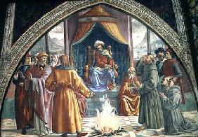 The Trial by Fire, St. Francis before the Sultan of Egypt, scene from a cycle of the Life of St. Fra 1486