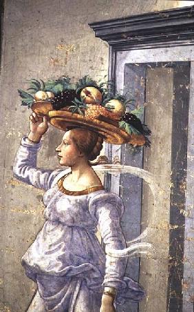 Woman carrying Fruit, from the Birth of St. John the Baptist