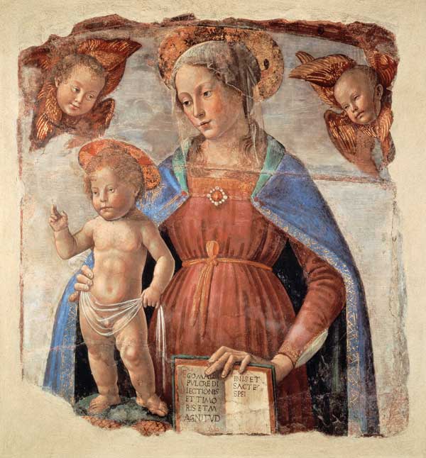 Maria mit Kind (Fresko) von  (eigentl. Domenico Tommaso Bigordi) Ghirlandaio Domenico