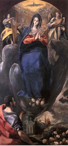 Maria Immakulata mit dem hl. Johannes Evangelist von (eigentl. Dominikos Theotokopulos) Greco, El
