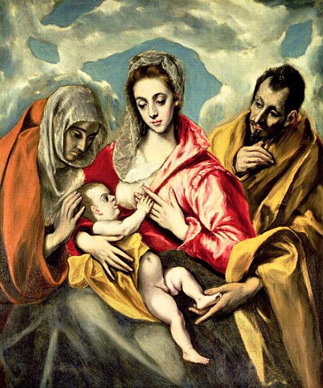 Virgin and Child with SS. Anne and Joseph, 1587-96 von (eigentl. Dominikos Theotokopulos) Greco, El