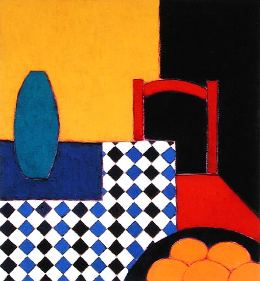 Still life with Red Chair, 2002 (acrylic on paper)  von Eithne  Donne