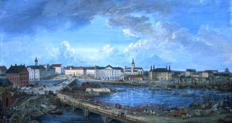 View of Stockholm from the Royal Palace, 1801 (gouache on canvas) von Elias Martin