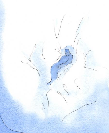 As a child rests after playing in a snowfield, so I can rest in God, cradled in His Divinity, whenev 2003