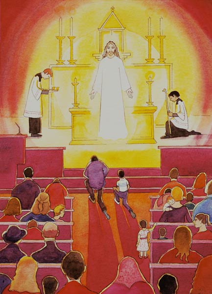 Jesus Christ is truly present in the Blessed Sacrament, 2005 (w/c on paper)  von Elizabeth  Wang