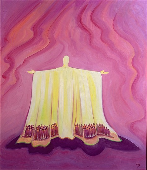 Jesus Christ is like a tent which shelters us in life''s desert, 1993 (oil on panel)  von Elizabeth  Wang