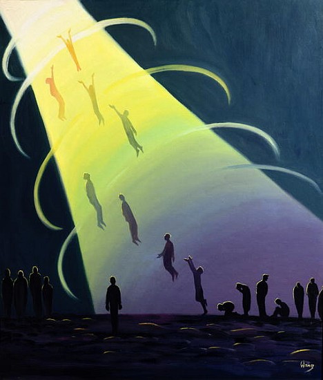 The souls of Purgatory rise towards Heaven as they are purified, 1995 (oil on panel)  von Elizabeth  Wang