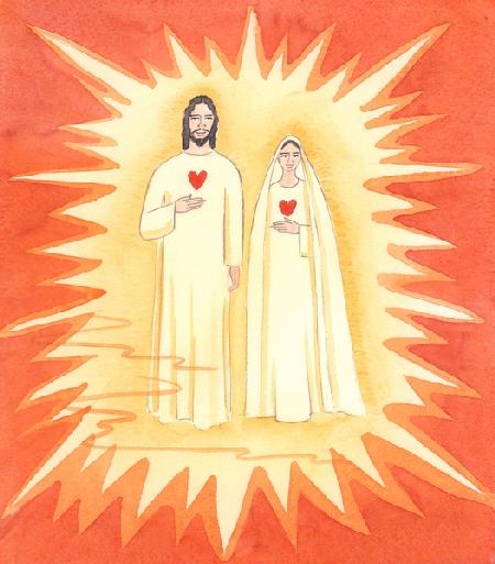 The Two Holy Hearts: I was shown the sinless Christ, and His Immaculate Mother, in the Radiant Light 2003