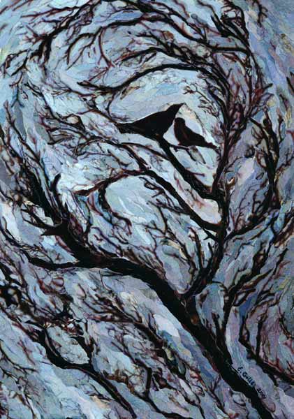 Stormy Day, Greenwich Park, 2001 (paper mosaic collage)  von Ellen  Golla
