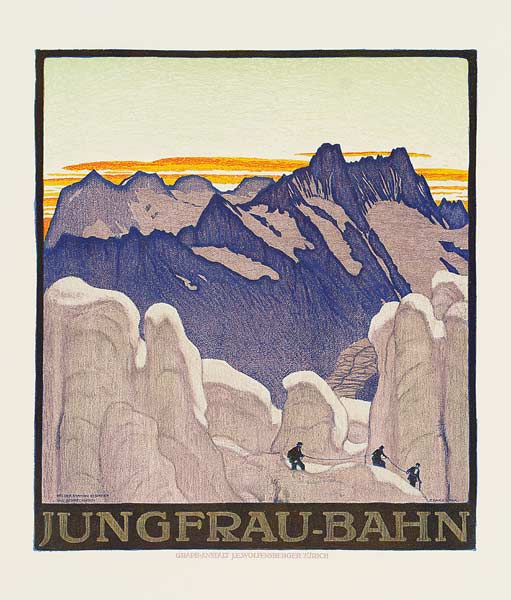 Jungfrau-Bahn, poster advertising the Jungfrau mountain railway von Emil Cardinaux