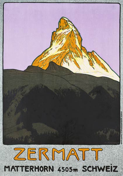 Poster advertising Zermatt, Switzerland von Emil Cardinaux