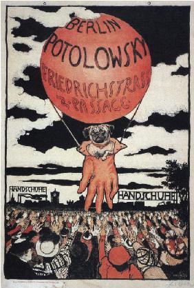 Plakat für die Handschuhfabrik Potolowsky 1897