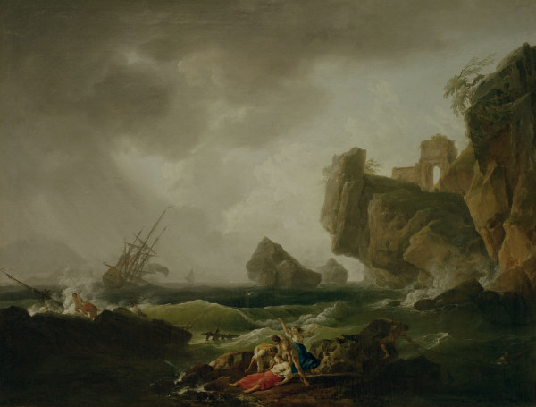 C.J.Vernet, Shipwreck / 1750 von Emile Jean Horace Vernet