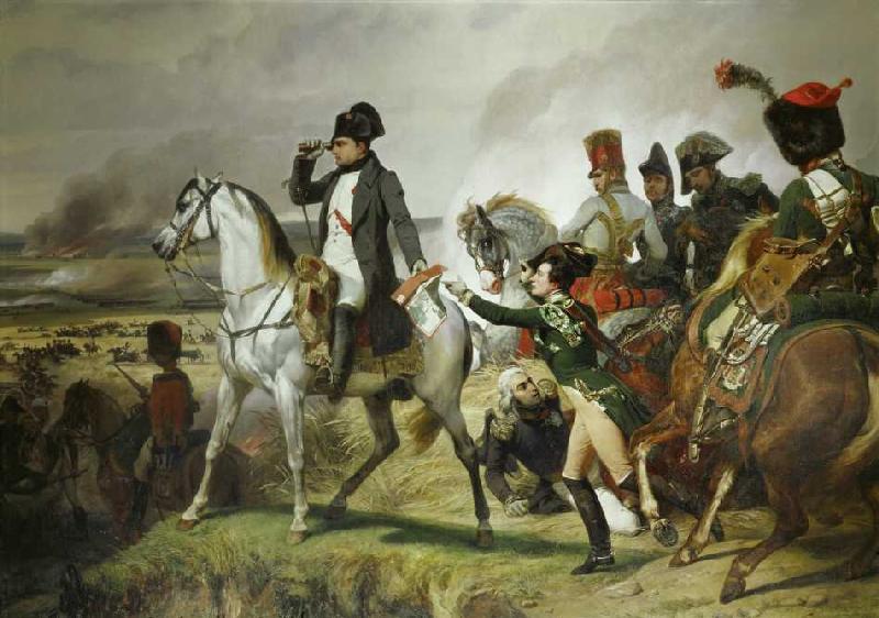 Napoleon Bonaparte in der Schlacht von Wagram von Emile Jean Horace Vernet