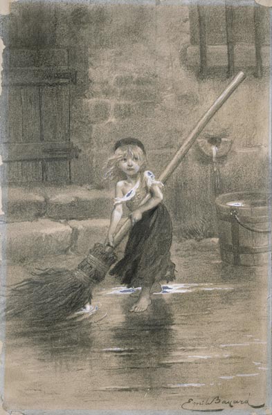 Cosette. Illustration aus der Originalausgabe von Les Misérables von Emile Antoine Bayard