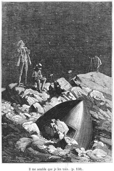 Illustration from ''From the Earth to the Moon'' Jules Verne (1828-1905) Paris, Hetzel, published in von Emile Antoine Bayard