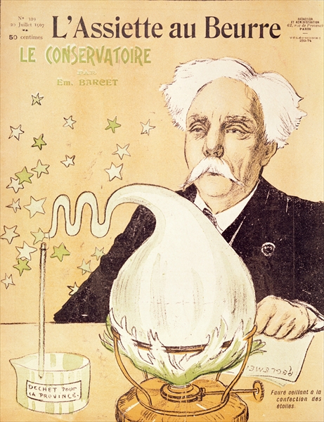 Caricature of Gabriel Faure (1845-1924) creating stars, from ''l''Assiette au Beurre'', 20th July 19 von Emmanuel Barcet