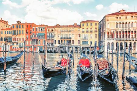 Gondolas in Venice 2020