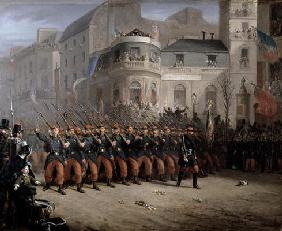 The Return of the Troops to Paris from the Crimea, Boulevard des Italiens, in front of the Hanover P 20th