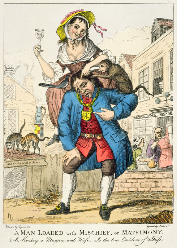 A Man Loaded with Mischief, or Matrimony, c.1766 von English School