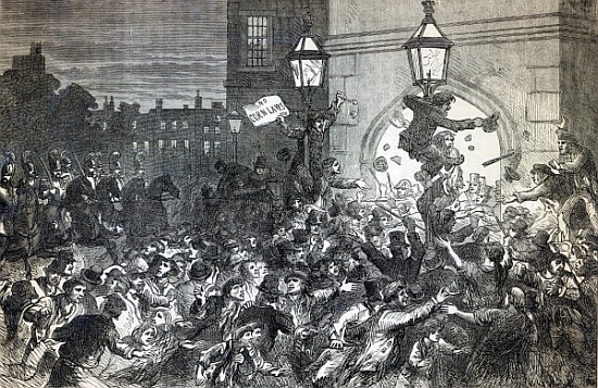 Bread Riot at the entrance to the House of Commons in 1815 von English School