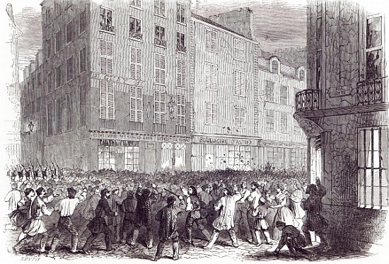Bread Riot, in the Rue du Faubourg St. Antoine, at Paris, from ''The Illustrated London News'', 10th von English School