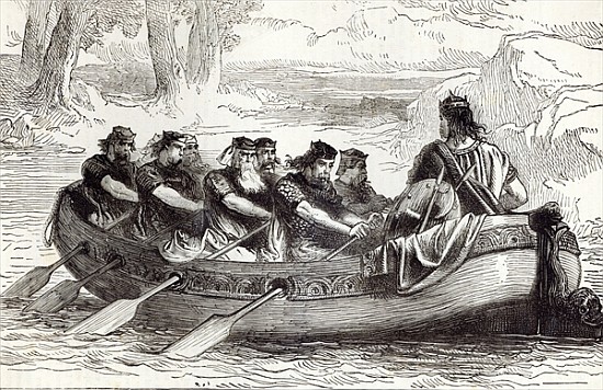 Edgar the Pacific being rowed down the River Dee Eight Tributary Princes, illustration from ''Cassel von English School