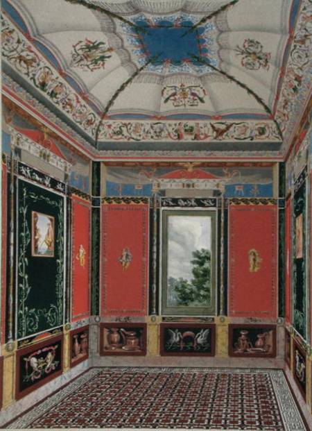 Fresco decoration in the Summer House of Buckingham Palace, from 'The Decorations of the Garden Pavi von English School