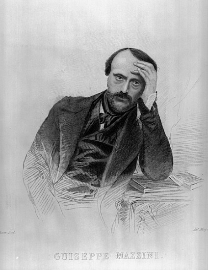 Giuseppe Mazzini, from ''The Drawing Room Portrait Gallery of Eminent Personages'' von English School