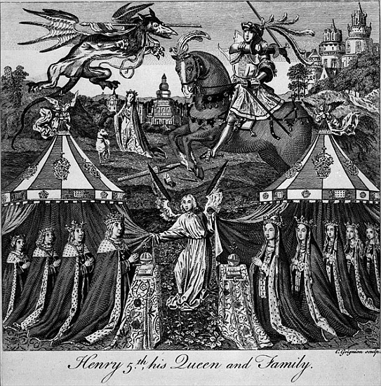 Henry 5th, his Queen and Family; engraved by Charles Grignion (1717-1810) von English School