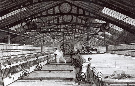 Interior of a Cotton Mill von English School