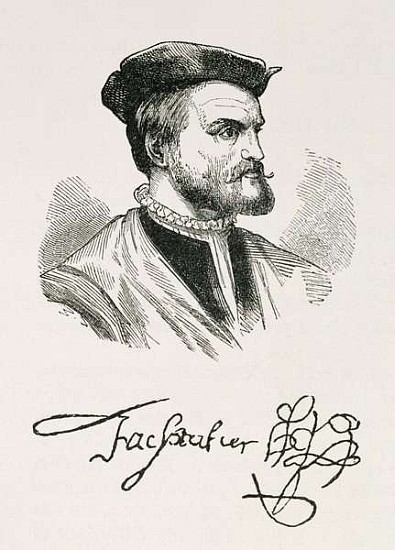 Jacques Cartier (1491-1557) illustration from Volume IV of ''Narrative and Critical History of Ameri von English School