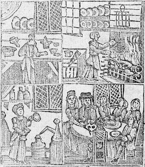 Kitchen Interiors, an illustration from ''A Book of Roxburghe Ballads'' von English School