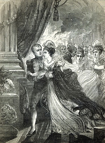 Napoleon and Marie-Louise escaping from the fire at the ball given on July 1st, 1810, the Austrian A von English School