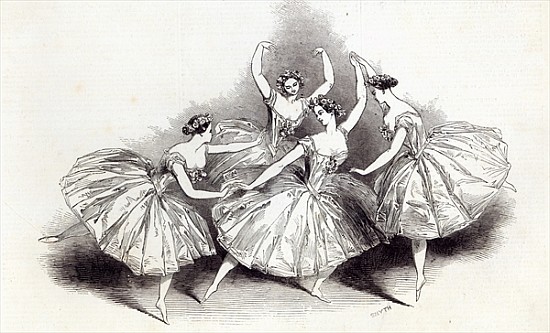 New Pas de Quatre, Mdlles. Taglioni, C. Grisi, L. Grahn, and Cerito, at her Majesty''s Theatre, from von English School