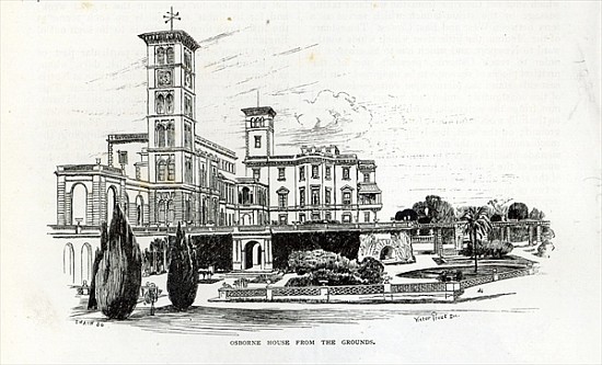 Osborne House from the Grounds, from ''Leisure Hour'' von English School